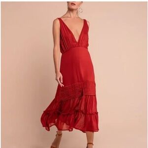 Aura | Elegant Red Sleeveless Dress